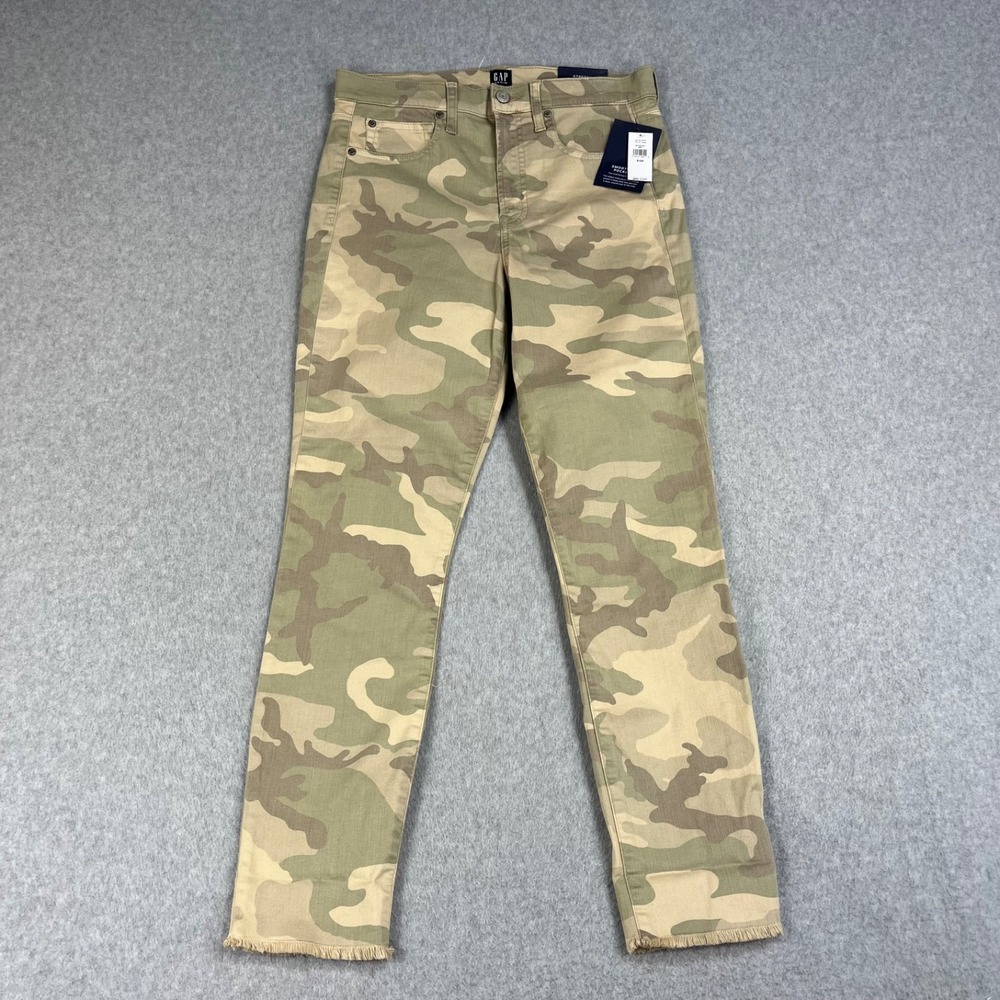 Gap Womens 8/29R Green Camo High Rise True Skinny Ankle Jeans 547160-00-1 NWT